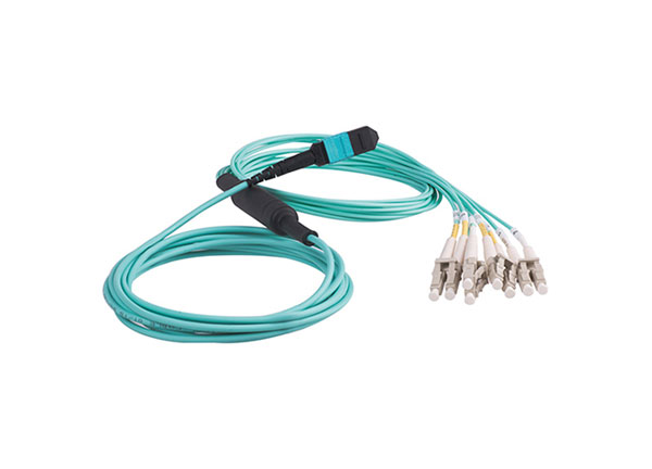 工厂价格圆形MPO/MTP光缆 | MPO-LC光纤干线接线电缆OM3 12芯LSZH