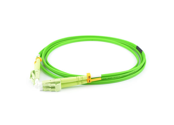 热光纤跳线LC至LC跳线双工多模OM5绿色1m