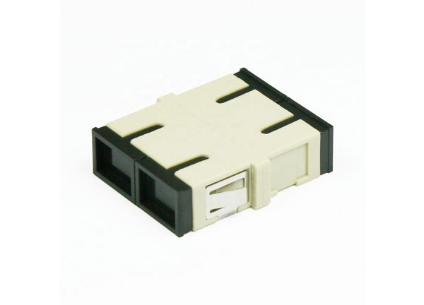 无法兰SC UPC光纤电缆适配器OM1双工米色0.2dB