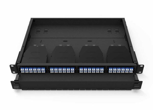 1U 3U 4U滑出光纤MPO MTP机架可安装4个盒式模块