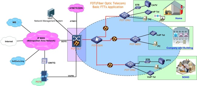 Fiber Optic Telecom Basic FTTx Application