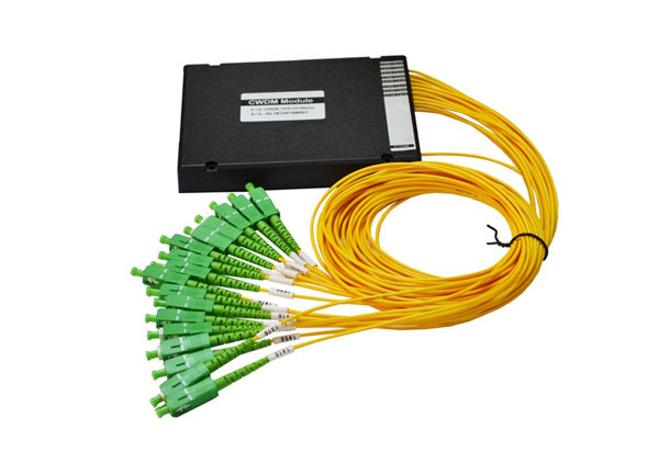 16CH单光纤CWDM Mux Demux 1310-1610nm，带2.0毫米SC/APC尾纤