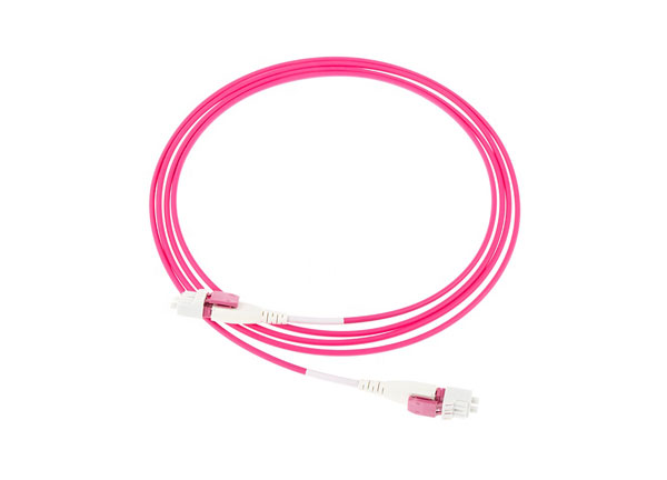 光纤跳线单引导LC/upc-lc/UPC跳线双工OM4多模粉色2毫米