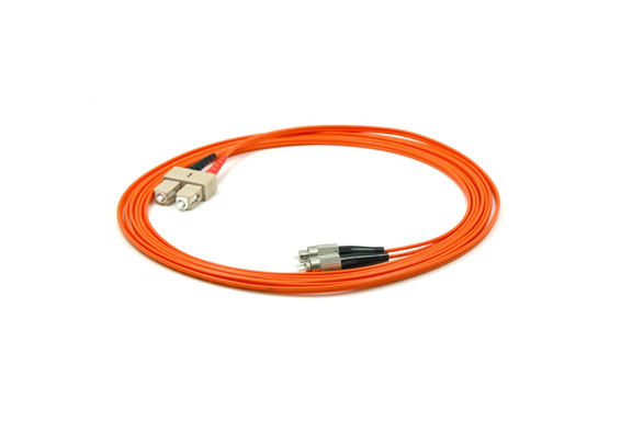 优质光纤跳线SC至FC双工跳线OM2 3.0毫米橙色LSZH