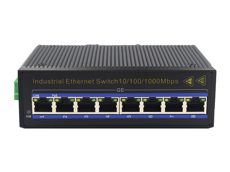 Din-Rail Mount 10M 100M 1000M Gigabit Electrical 8 Ports Industrial POE Switch