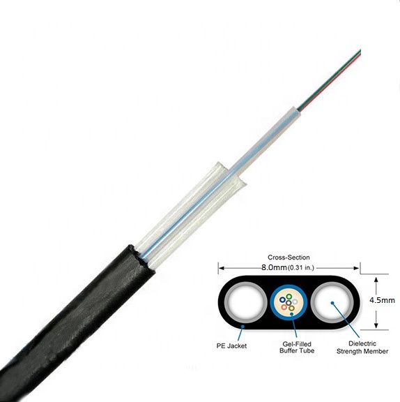 定制室外光纤电缆GYFXTBY 2-24芯G657 G652D聚乙烯 | LSZH黑色