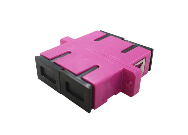 Sc-sc法兰光纤适配器双工粉色0.2dB