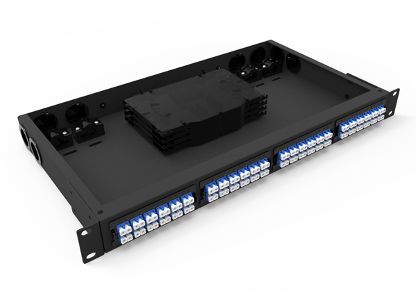 1U 48芯光纤接线板LC SC FC ST MPO盒式光纤盒