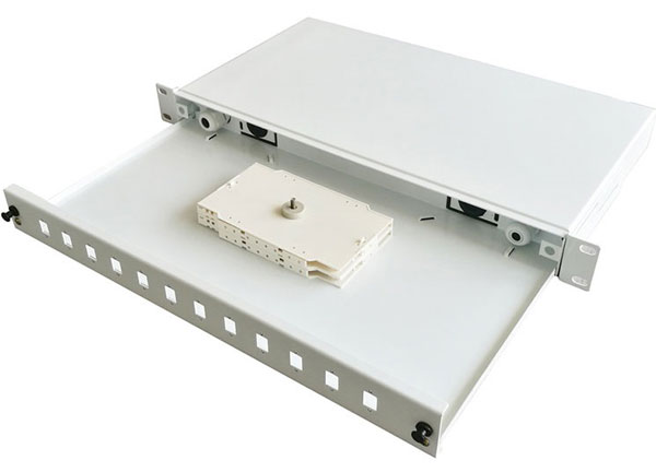 机架安装1U拼接盒光纤配线架SC 12芯搁板白色