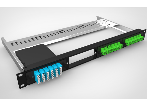 最佳1U光纤配线架易于安装24端口机架安装盒