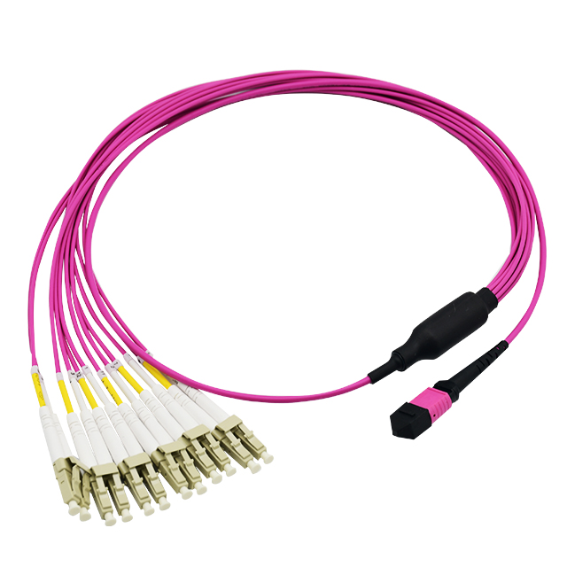 MTP MPO光纤跳线 | MTP MPO-LC光纤跳线12芯MM OM4定制长度LSZH